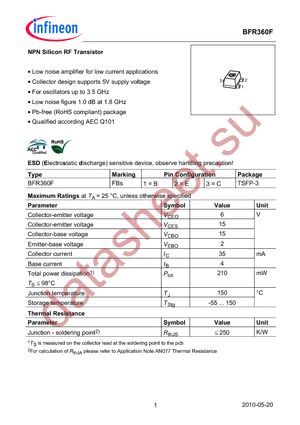 BFR 360F E6327 datasheet  